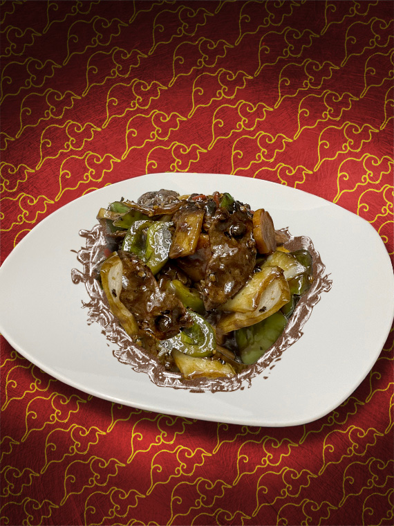 Beef with Green Peppers in Black Bean Sauce